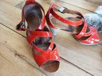 Rode zomer sandalen met hoge hak, Sandalen of Muiltjes, Maripe, Zo goed als nieuw, Ophalen