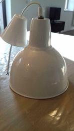 Lampenkap metaal industrieel look wit, Huis en Inrichting, Minder dan 25 cm, Rond, Ophalen of Verzenden, Wit