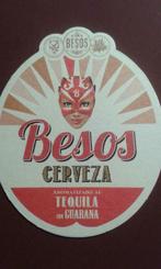 Bierviltje BESOS Cerveza, Verzamelen, Biermerken, Nieuw, Ophalen of Verzenden