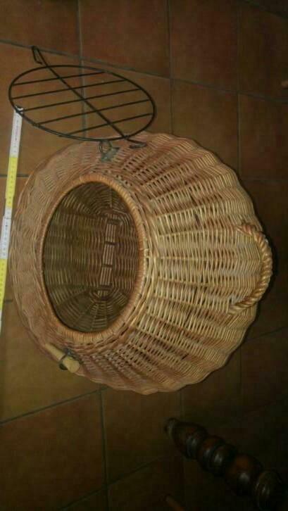 Vintage caisse panier de transport en osier pour animaux, Enlèvement ou Envoi, Comme neuf, Osier, Panier