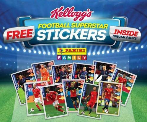 Kellogg's Football Superstar Panini Family stickers, Hobby en Vrije tijd, Verzamelkaartspellen | Overige, Nieuw, Ophalen of Verzenden