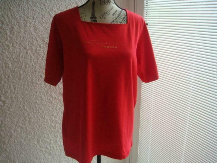 Blouse rouge.Marque: "Carvin Paris". Taille 42/44, Kleding | Dames, T-shirts, Zo goed als nieuw, Rood, Ophalen of Verzenden