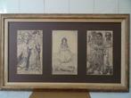 Jan Toorop antieke litho drieluik 3x antieke litho uit 1908, Ophalen of Verzenden