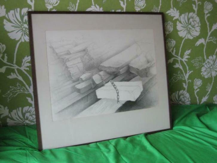 Potlood of houtskooltekening, Antiek en Kunst, Kunst | Schilderijen | Modern, Ophalen