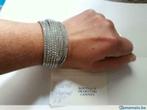Bracelet Swarovski, Handtassen en Accessoires, Armbanden, Leer, Zo goed als nieuw, Zilver, Ophalen