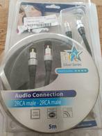 Audiokabel - 2 RCA mannelijk naar 2 RCA mannelijk - 5 meter, Nieuw, 5 tot 10 meter, Ophalen of Verzenden, Overige kabels