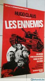 affiche cinéma Les ennemis, Hugo Claus de 1967 / 80 cm x 120, Collections, Posters & Affiches, Cinéma et TV, Utilisé, Enlèvement ou Envoi