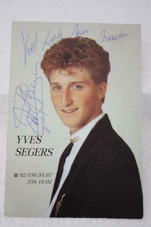 Vintage Fankaart van Yves Segers - Gehandtekend, Collections, Photos & Gravures, Utilisé, Photo, Autres sujets/thèmes, 1980 à nos jours