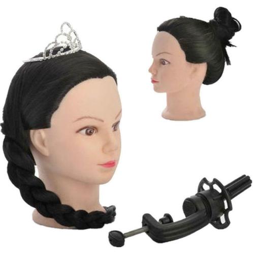 Nieuw Oefenhoofd / Kappershoofd / Trainingshoofd Zwart Haar!, Handtassen en Accessoires, Uiterlijk | Haarverzorging, Nieuw, Ophalen of Verzenden