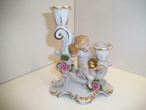 Figurine en porcelaine antique/vintage + 2 bougeoirs (DS149-, Antiquités & Art, Curiosités & Brocante, Enlèvement ou Envoi