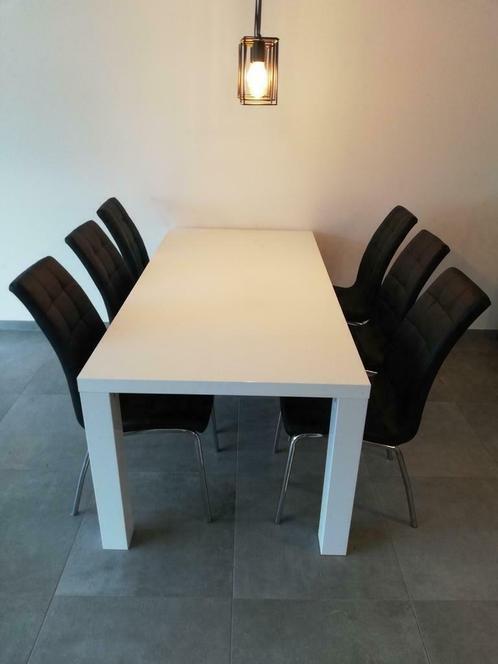 Table rectangulaire blanche 180x90x73 cm, Maison & Meubles, Salles à manger complètes, Utilisé, Enlèvement