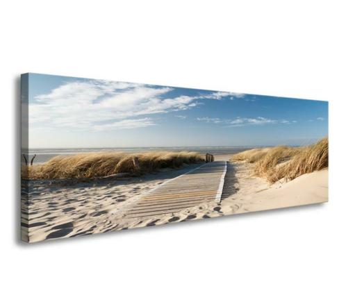 Nieuw canvas schilderij panorama Noordzee 120 x 40 cm, Antiek en Kunst, Kunst | Schilderijen | Modern, Verzenden