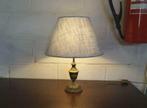antieke koperen staande lamp + nieuwe kap H 48cm, Minder dan 50 cm, Gebruikt, Ophalen
