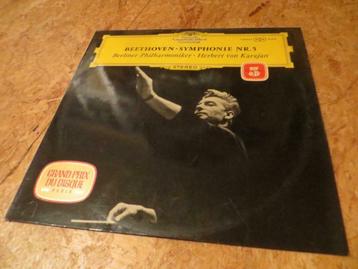 LP VINYL - Beethoven - Herbert von Karajan ‎– Symphonie Nr.5, Orchestre ou Ballet, 12 pouces, Utilisé, Classicisme