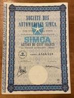 Papier de sécurité Simca 1967, Timbres & Monnaies, Actions & Titres, Action, Enlèvement ou Envoi, 1950 à 1970