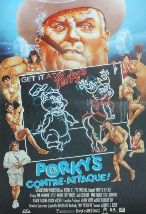Affiche "Porky's contre-attaque!", Verzamelen, Posters, Zo goed als nieuw, Film en Tv, A1 t/m A3, Rechthoekig Staand, Ophalen of Verzenden