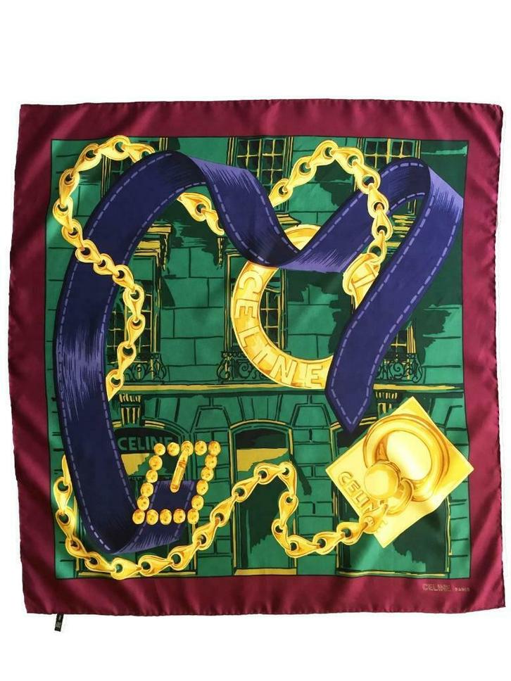 Zijden sjaal Celine Paris- origineel: prachtige staat, Kleding | Dames, Mutsen, Sjaals en Handschoenen, Zo goed als nieuw, Sjaal