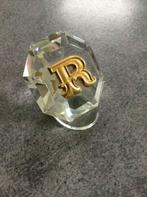 Decoratie glaswerk met de letter ‘R’, Verzamelen, Glas en Drinkglazen, Gebruikt