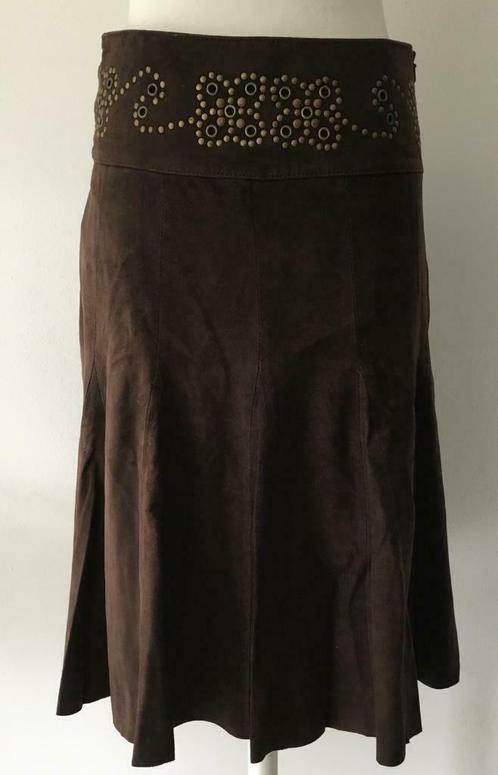 Daim rok van Pauline B.  -  36, Kleding | Dames, Rokken, Zo goed als nieuw, Maat 36 (S), Bruin, Knielengte, Verzenden