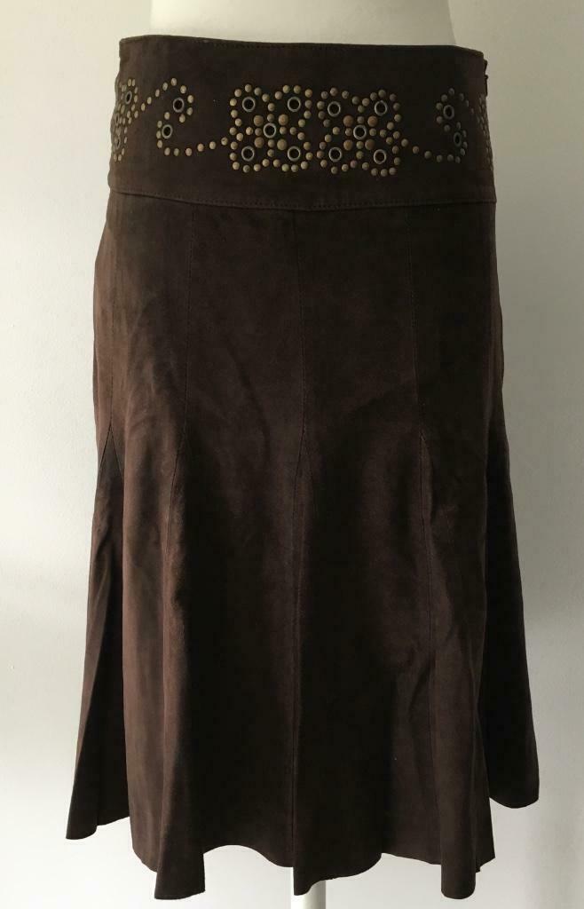 Jupe en cuir de daim par Pauline B. - 36, Vêtements | Femmes, Jupes, Comme neuf, Taille 36 (S), Brun, Longueur genou, Envoi