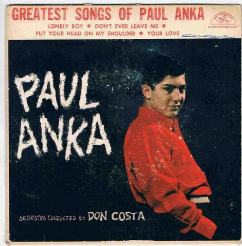 Paul Anka ‎– Greatest Songs Of Paul Anka - Ep, CD & DVD, Vinyles Singles, Utilisé, EP, Pop, 7 pouces, Enlèvement ou Envoi