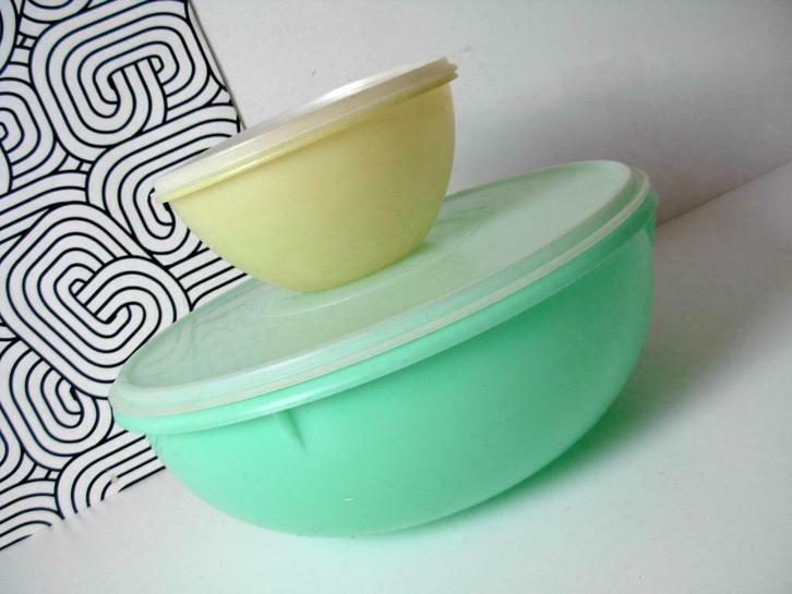Vintage pastel kommen van Tupperware, Antiek en Kunst, Curiosa en Brocante, Verzenden