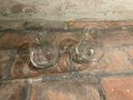 2 theelichthouders glas, Ophalen of Verzenden, Zo goed als nieuw