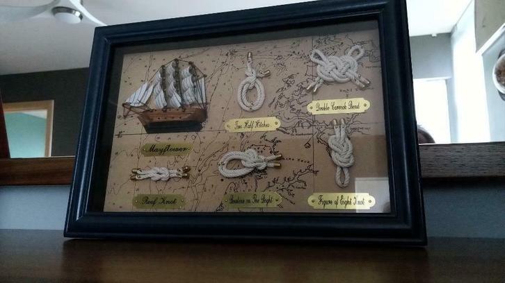 "Mayflower" Zeemansknopen kader, Huis en Inrichting, Woonaccessoires | Overige, Zo goed als nieuw, Ophalen of Verzenden