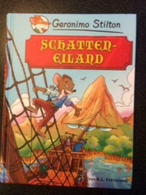 boek Geronimo Stilton Schatteneiland heel goede staat, Livres, Livres pour enfants | Jeunesse | 10 à 12 ans, Comme neuf, Fiction