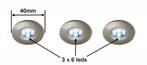 Set de 3 mini spots LED à encastrer, Spot encastrable ou Spot mural, Métal ou Aluminium, LED, Enlèvement ou Envoi
