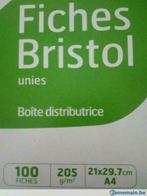 100 Fiches Bristol unies pour le cours de dessin, Hobby en Vrije tijd, Nieuw, Papier, Schets- of Tekenboek, Ophalen