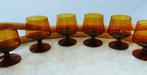 6 verres à cognac couleur ambrée, Antiquités & Art, Enlèvement ou Envoi