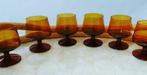 6 cognacglazen amberkleur, Antiek en Kunst, Ophalen of Verzenden