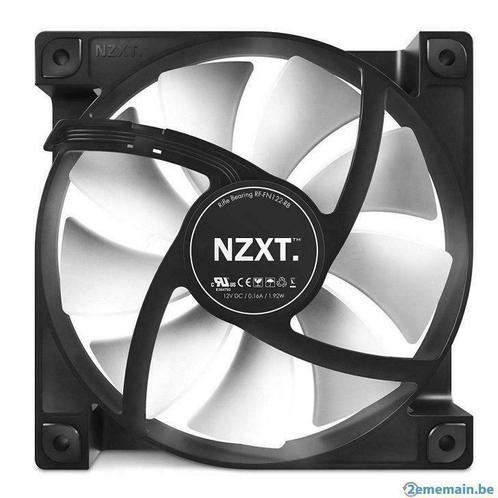 NZXT 12 cm 120 mm Noir Blanc nageoires Fan Cooler Case Ordi, Informatique & Logiciels, Ordinateurs & Logiciels Autre, Neuf, Envoi