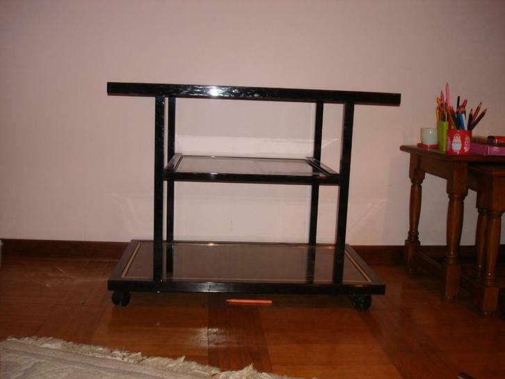 MEUBLE TV, Huis en Inrichting, Kasten |Televisiemeubels, Zo goed als nieuw, Glas, Metaal, Ophalen