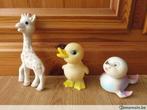 Retro superbe figurines phoque girafe et canard en plastique