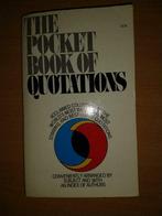 Engelstalig boek: The pocket book of quotations, Autres éditeurs, Anglais, Utilisé, Enlèvement ou Envoi