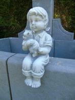 statue en pierre d un garçon et son chat , nouveau !, Jardin & Terrasse, Statues de jardin, Homme, Béton, Enlèvement ou Envoi