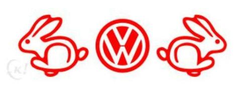 Volkswagen rabbit raamsticker, Auto diversen, Autostickers, Ophalen of Verzenden