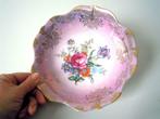 Ronde roze tot lila sierschaal met bloemen, Antiek en Kunst, Ophalen of Verzenden
