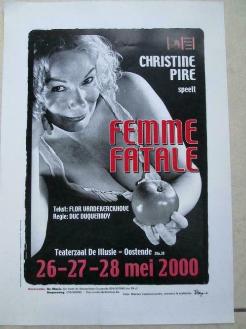 oude affiche Femme Fatale (2000 - Theater Studio James Ensor, Collections, Posters & Affiches, Enlèvement ou Envoi