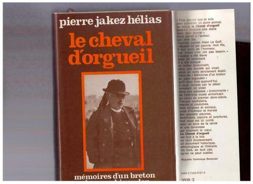 Le cheval d'orgueil, de Pierre Jakez Helias - Librairie Plon, Livres, Biographies, Comme neuf, Autre, Enlèvement ou Envoi