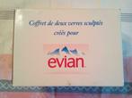 Doos met 2 gebeeldhouwde glazen gemaakt voor Evian, Ophalen, Nieuw, Glas, Glas of Glazen