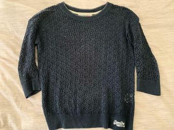 Donkerblauwe knitweartrui Superdry XS beschikbaar voor biedingen