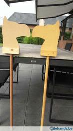 2 houten stokpaardjes, Ophalen, Nieuw