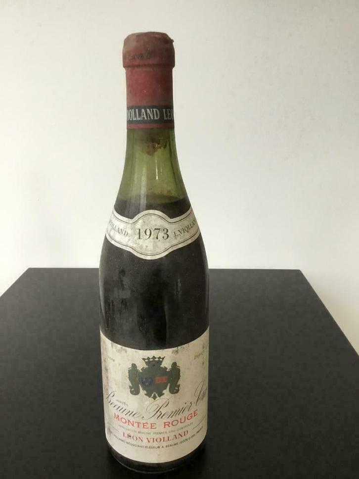 Beaune Premier Cru Montée Rouge 1973, Verzamelen, Wijnen, Zo goed als nieuw, Rode wijn, Frankrijk, Vol, Ophalen of Verzenden