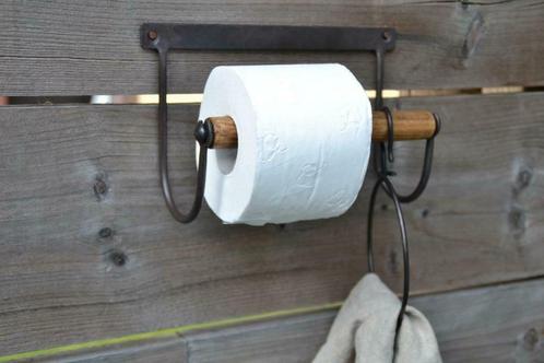 WC-ROLHOUDER MET HANDDOEK RING smeedijzer~Landelijk stoer-so, Huis en Inrichting, Badkamer | Badtextiel en Accessoires, Overige typen