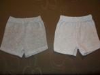 Pakketje 2 badstof shortjes (maat 62), Kinderen en Baby's, Babykleding | Maat 62, Broekje, Jongetje of Meisje, Ophalen of Verzenden