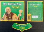 Étiquette de bière St-Bernardus triple Brasserie St-B. 2o2, Autres marques, Autres types, Utilisé, Enlèvement ou Envoi