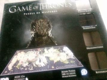 Games of Thrones, puzzle of Westeros, Enlèvement, Comme neuf, Autres genres, À partir de 12 ans